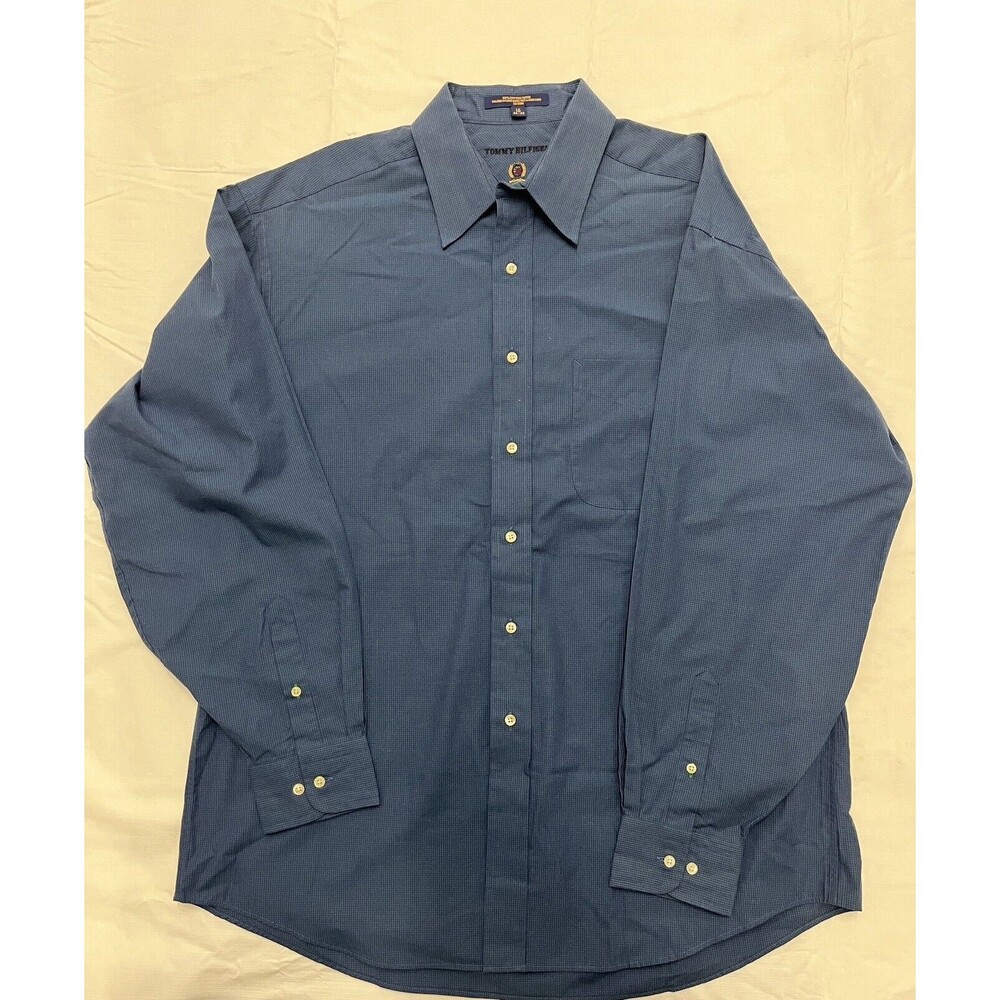 Men's Tommy Hilfiger Blue Dress Shirt Sz 16 34-35